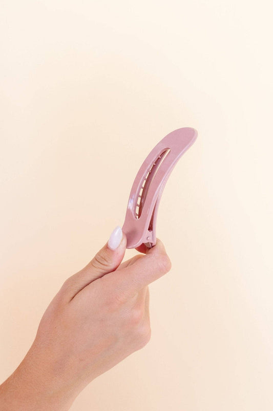 Glossy Flat Claw Clip: Glossy Light Pink