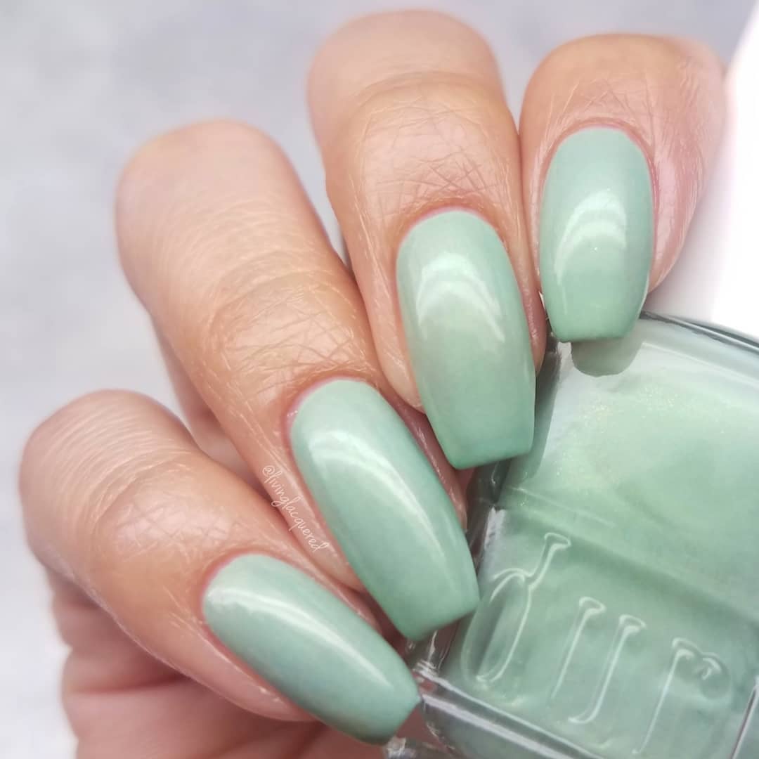 Peace & Love Light Green Gold Fleck Nail Polish