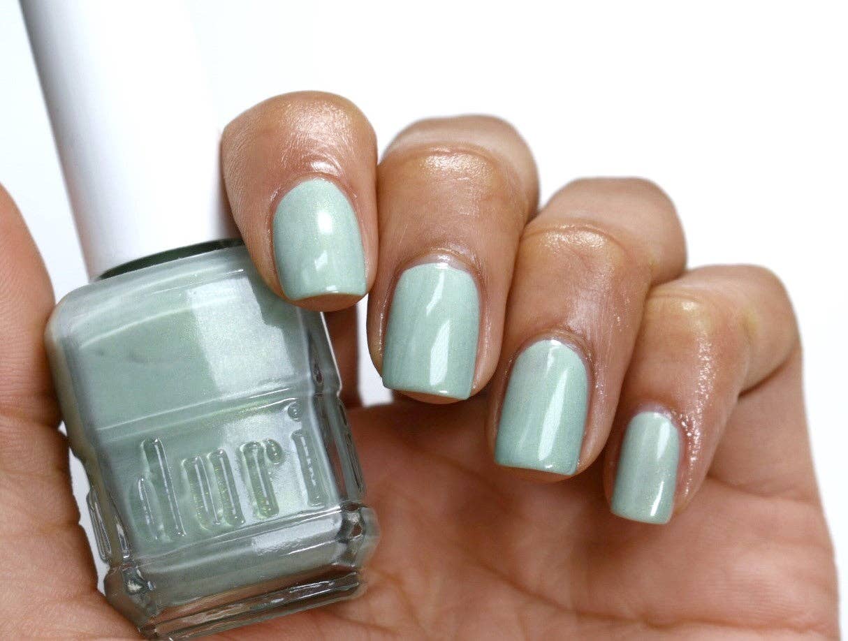 Peace & Love Light Green Gold Fleck Nail Polish