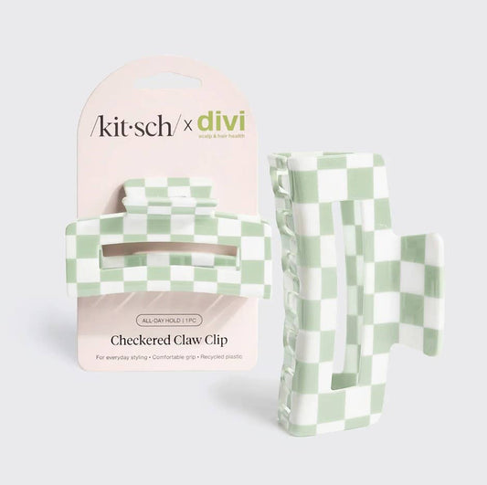 Kitsch x Divi Recycled Plastic Checkered Claw Clip