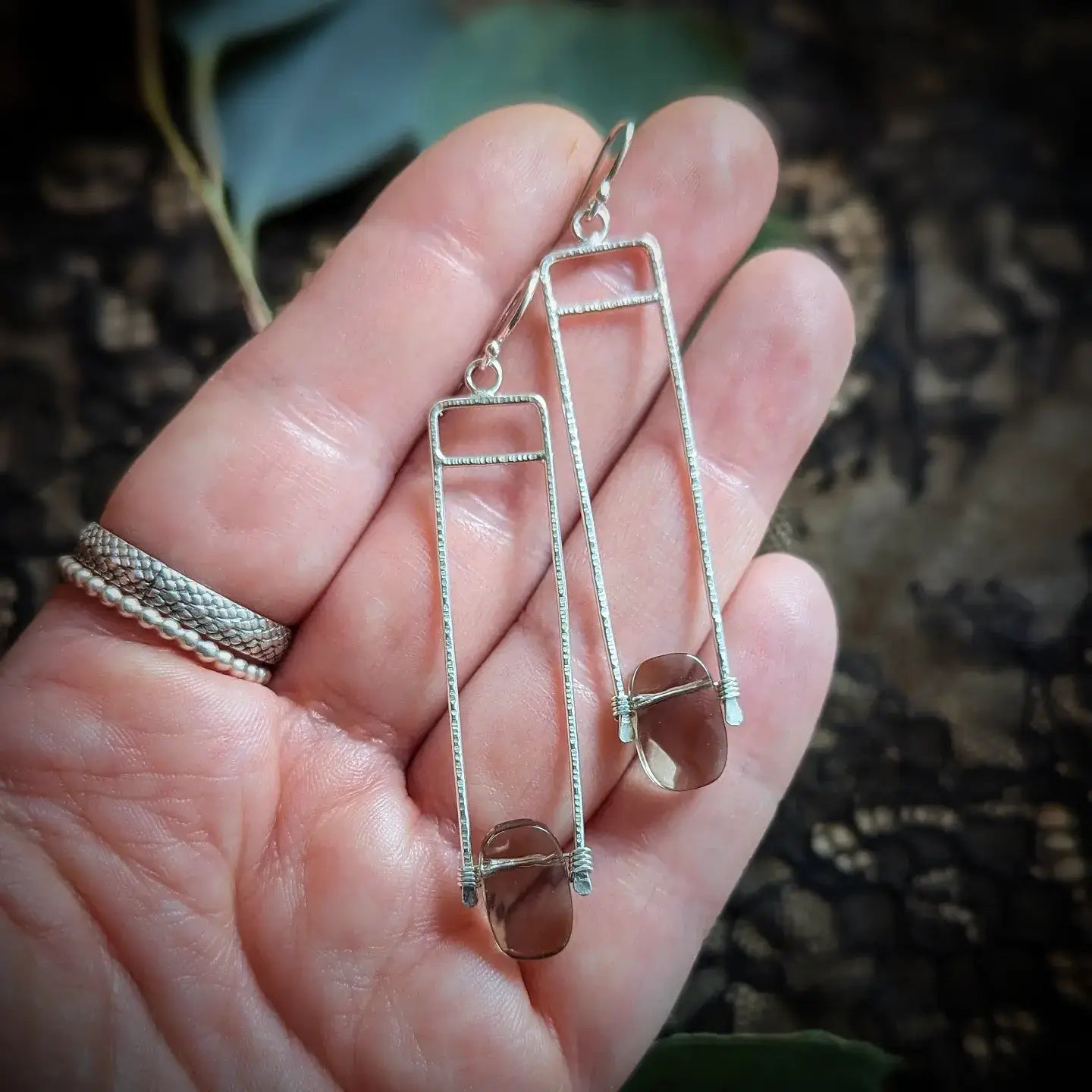 Smoky Quartz Birch Earrings