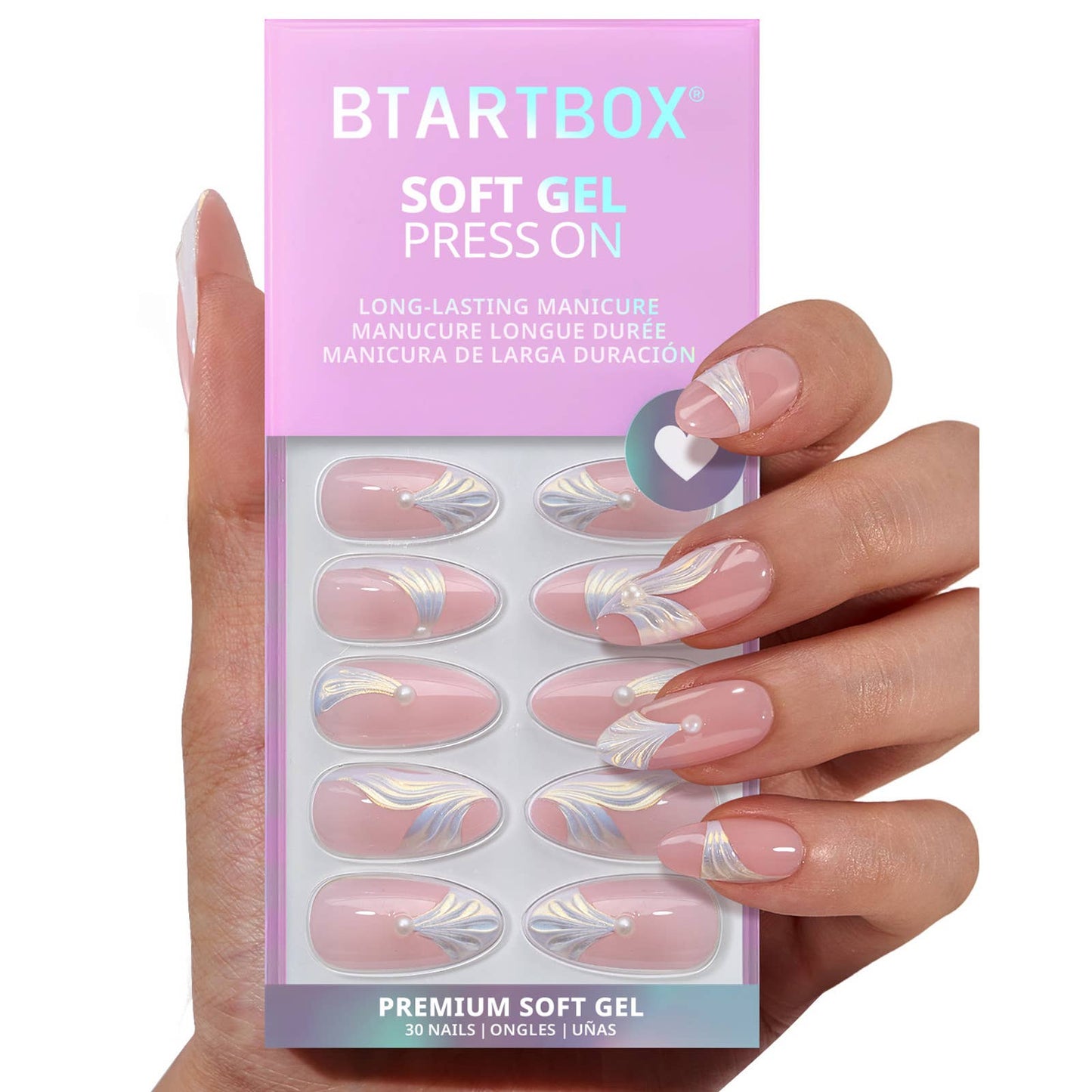 Summer Beach Blue Fake Nails-3D Starfish: Tide Play Pedi