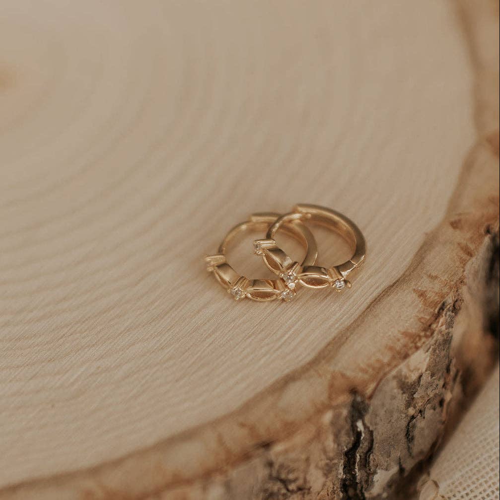 Isla Lace Hoops: Gold