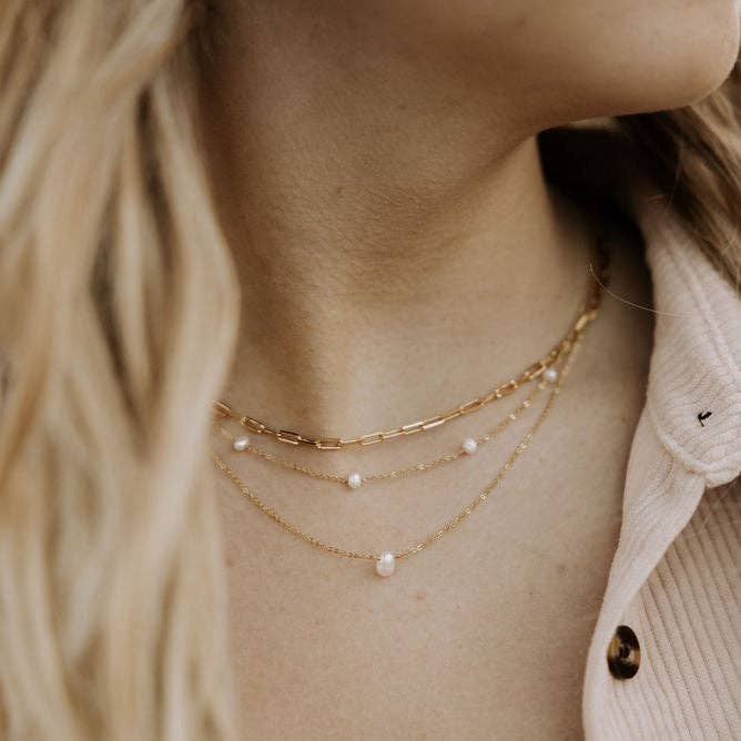 Madeline Gold Filled Paperclip Necklace: 18"