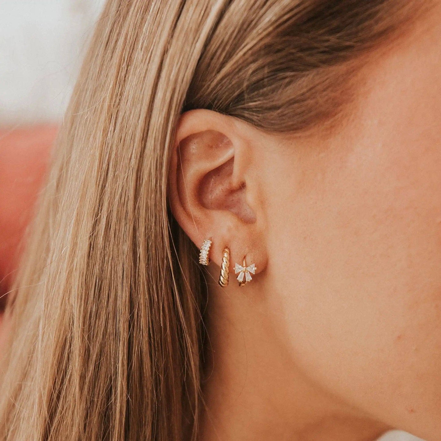 Ivy Diamond Hoops: Gold