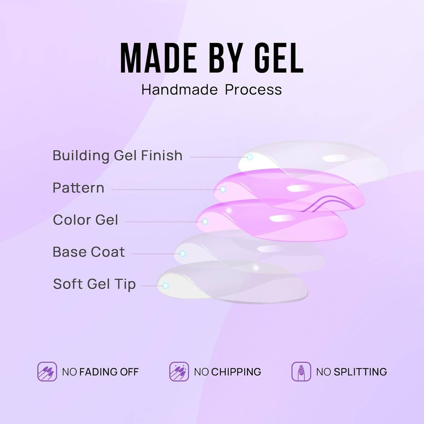 Square French Tip Press On Nails- Extra Short Gel Fake Nails
