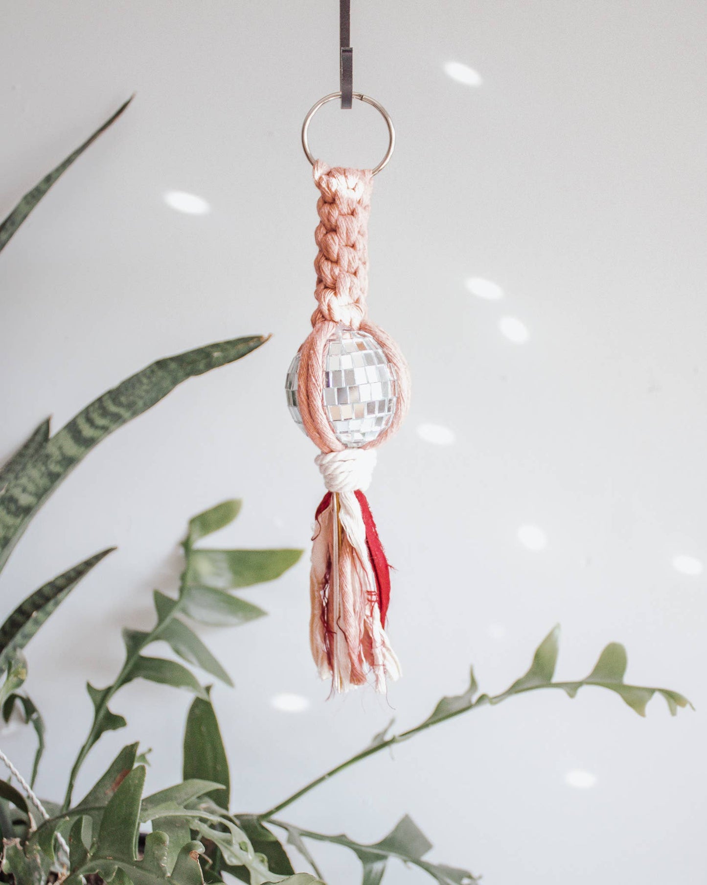 Disco Ball Macrame Car Charms