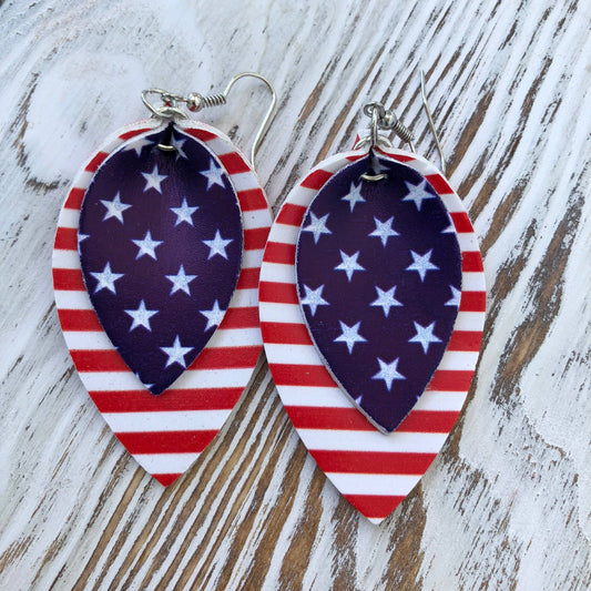 4th Of July Teardrop Patriotic Earrings