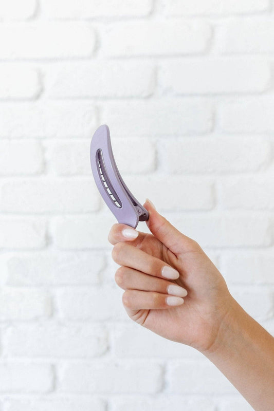 Glossy Flat Claw Clip: Glossy Purple