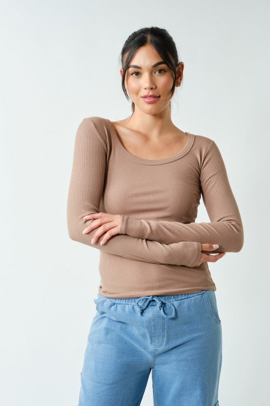 Mocha Moment Ribbed Top