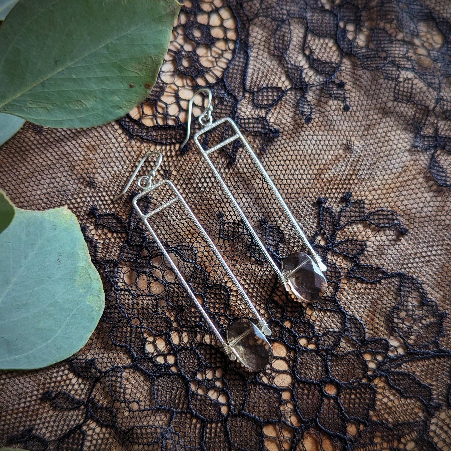 Smoky Quartz Birch Earrings