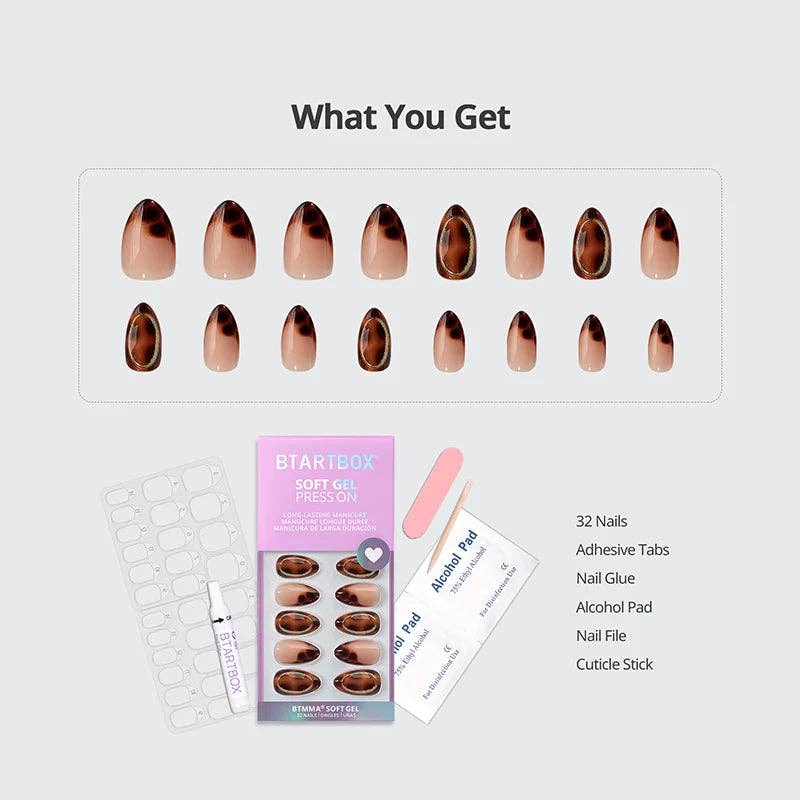 Amber Brown Press On Nails Bulk | Amber Hoops