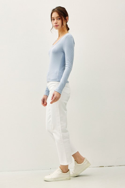 Ultra Soft Scoop Neck Long Sleeve – Sky