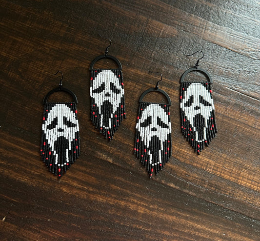 Alaskan Roots Beaded Ghost Face Earrings