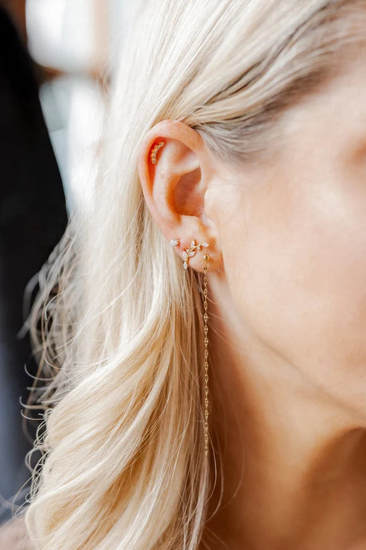 Chloe Climber Gold Screwback Stud Earrings