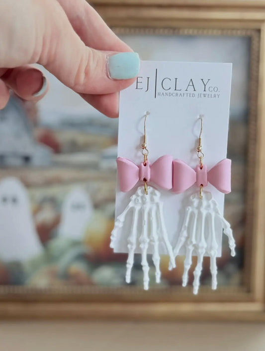 Pink Bow Skeleton Hand