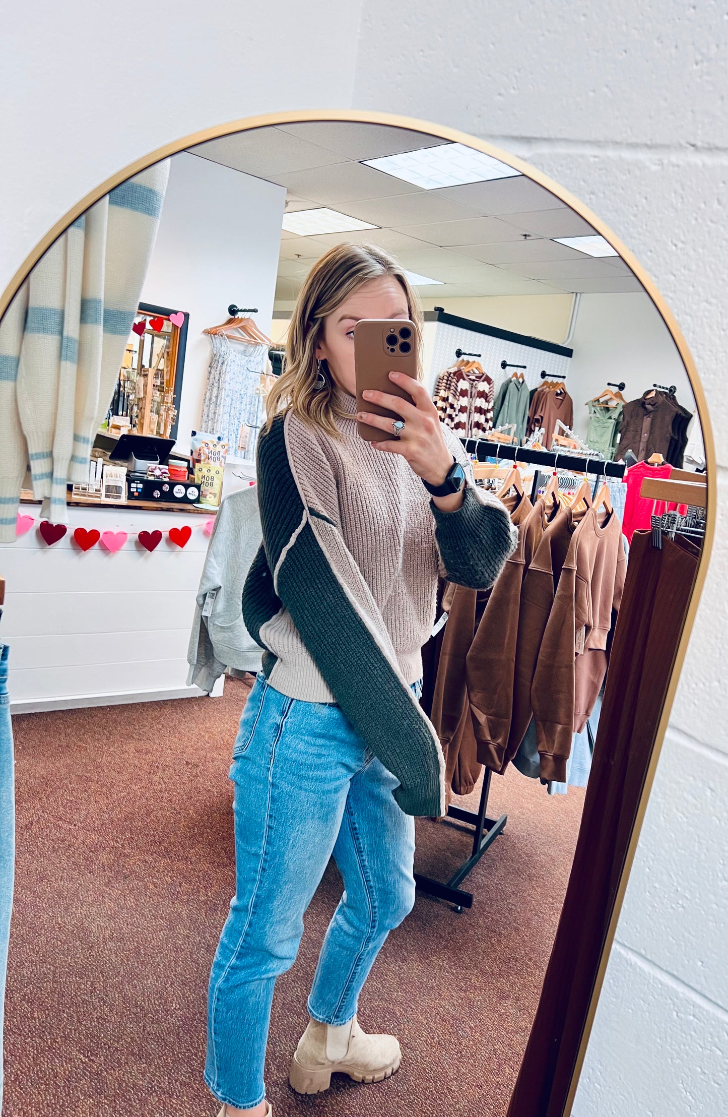 Color Block Mocha Sweater