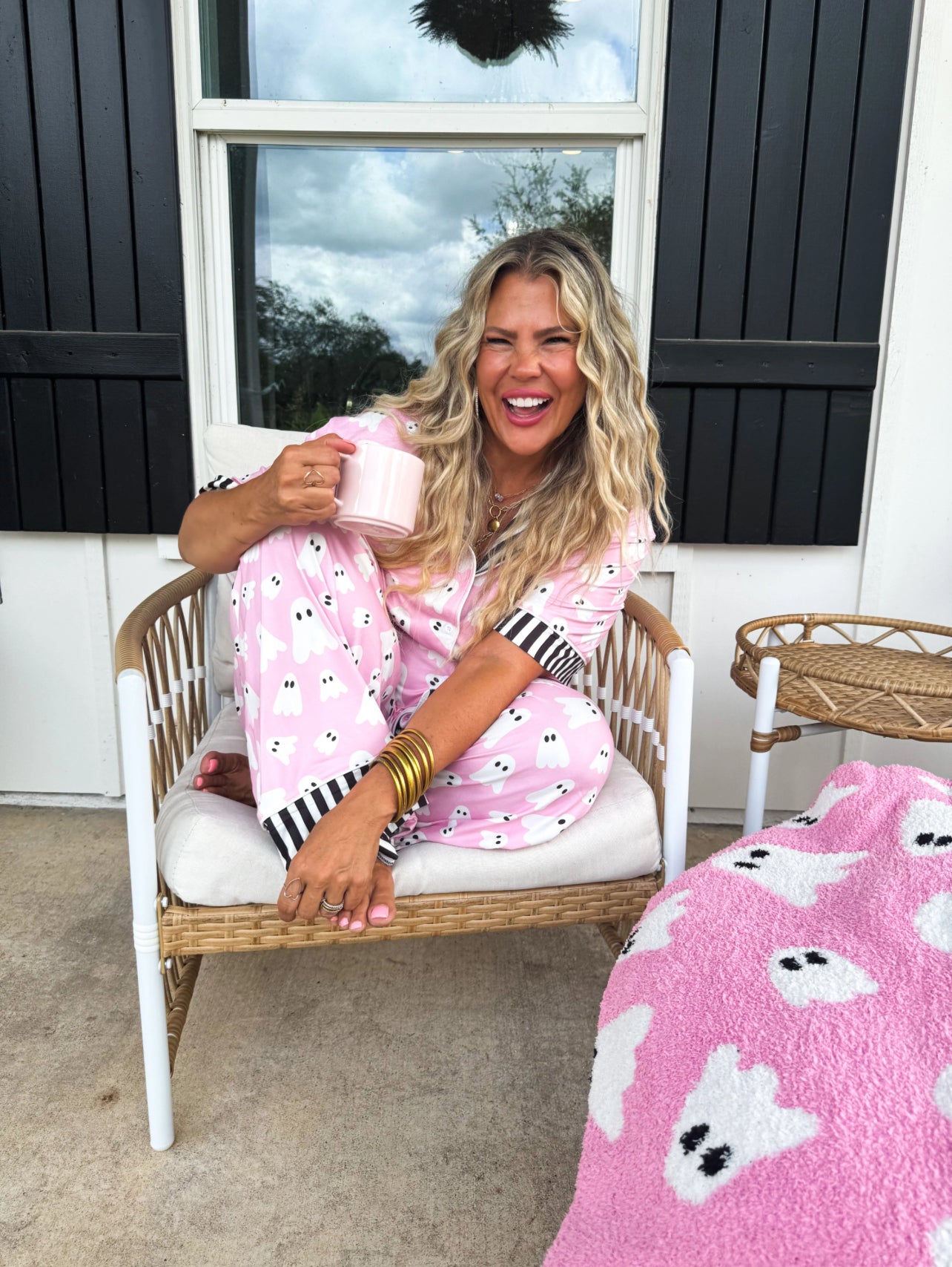 🎃 Luxe Ghost PJ Set – Pink & Spooky Cute 👻 (Pre-Order)