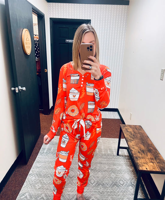 Long Sleeve Pumpkin Spice Pajamas