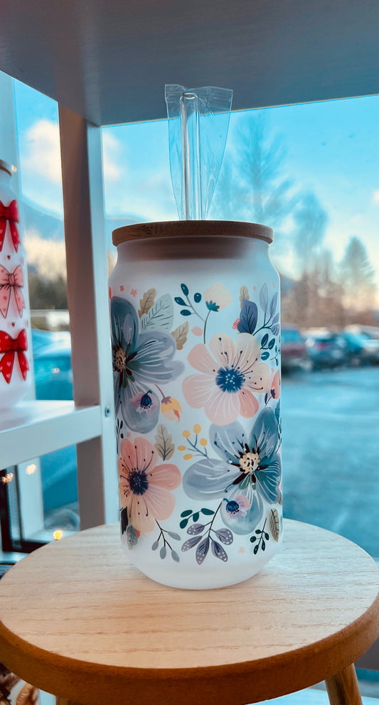 Pink & Blue Wildflower Tumbler