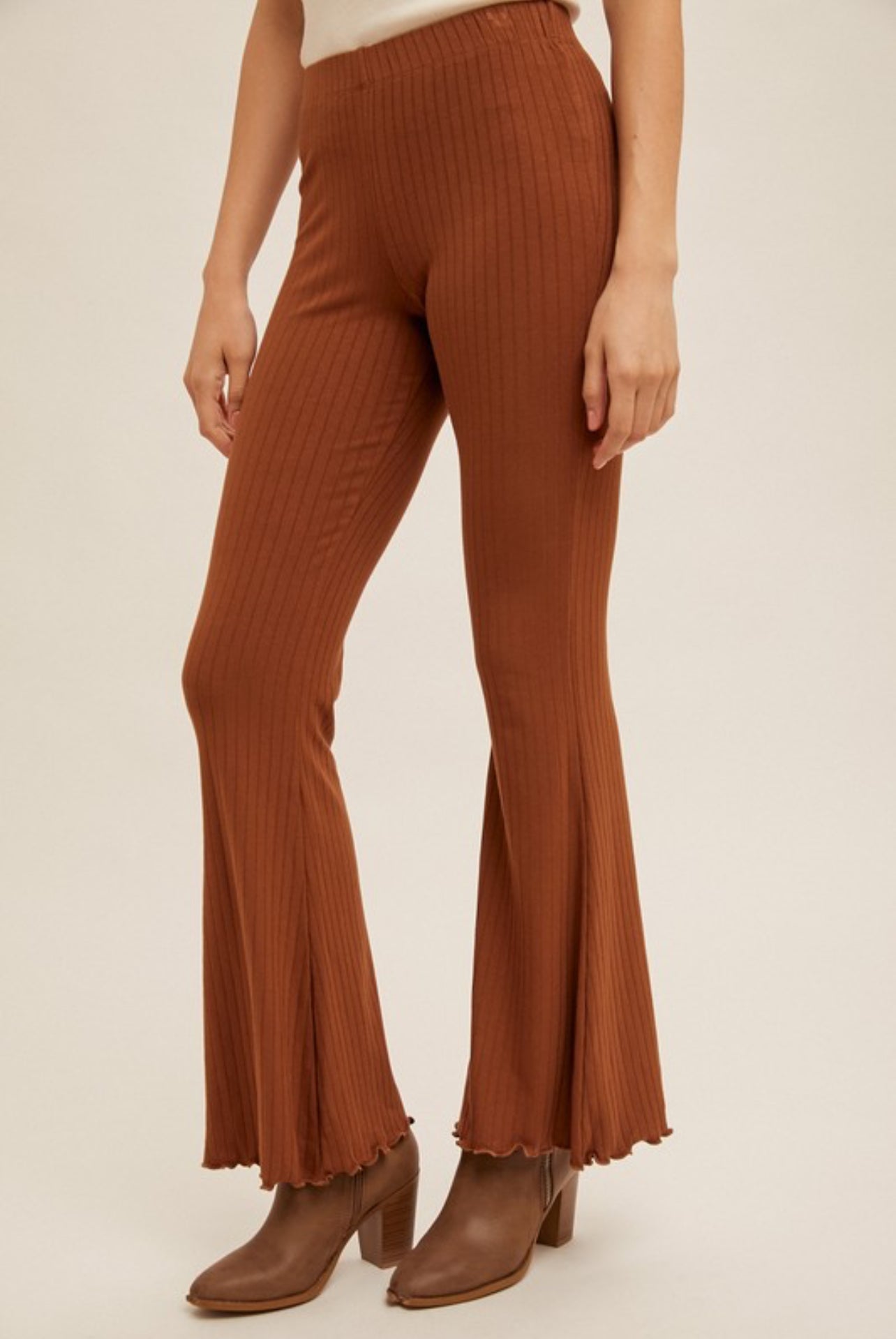 Ribbed Camel Pants