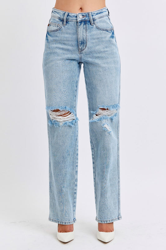 Judy Blue Destroyed Straight Jeans