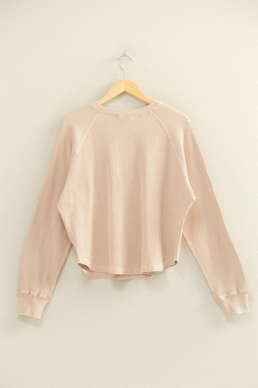 Mineral Washed Waffle Henley Top