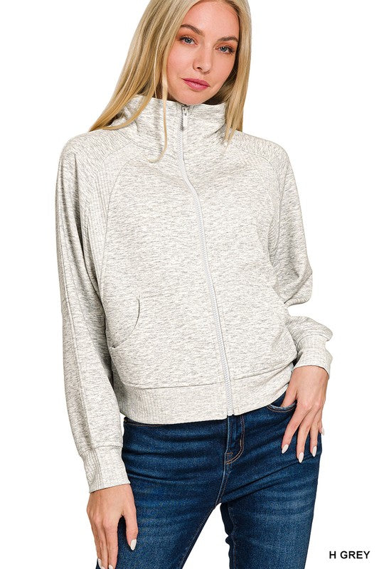 Heather Grey Zip Up