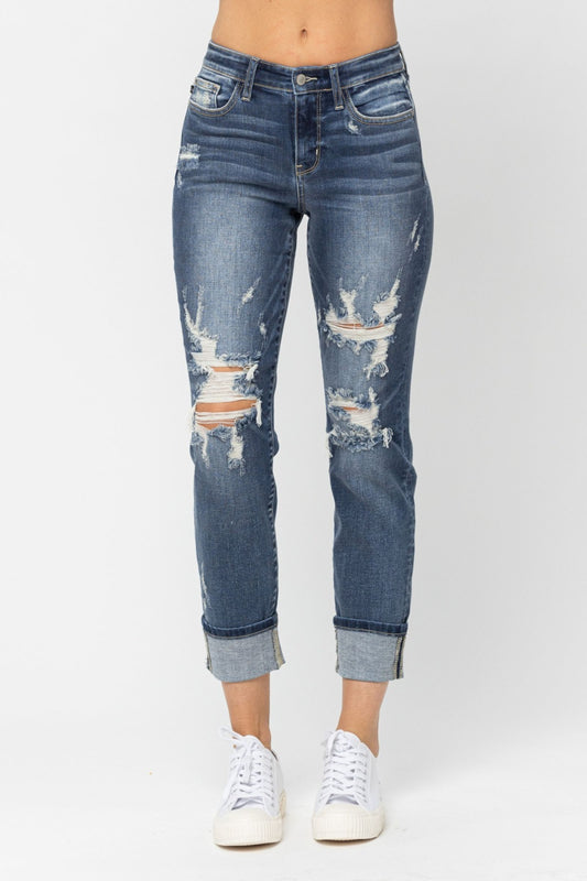 Judy Blue Dark Distressed Jean