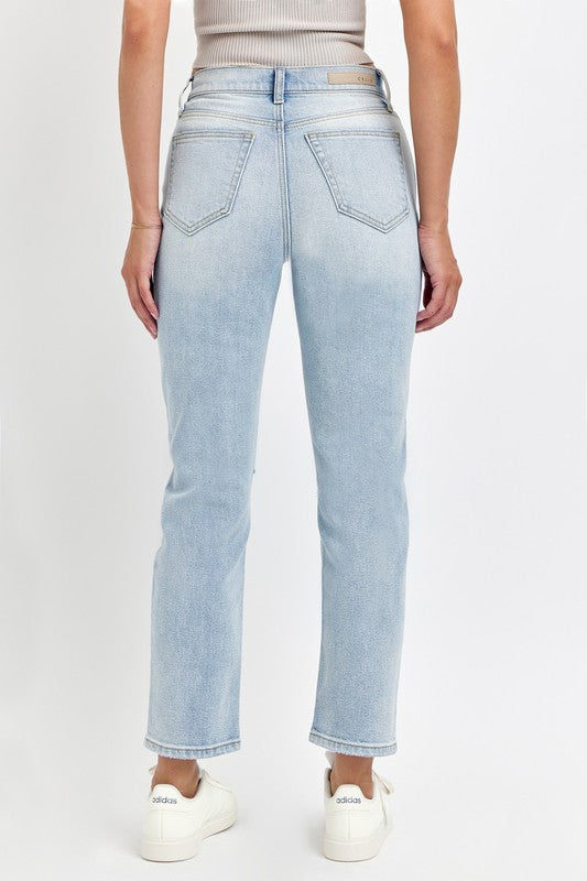 High rise straight jeans