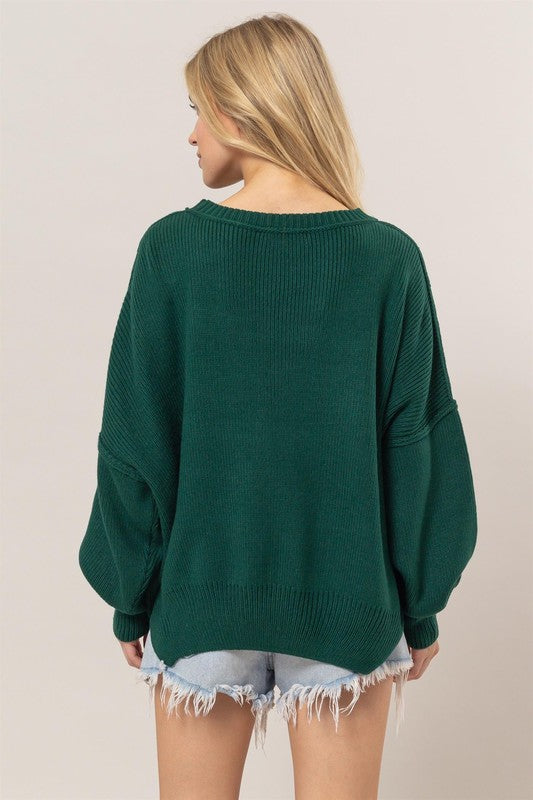 Dark Green Oversized Sweater