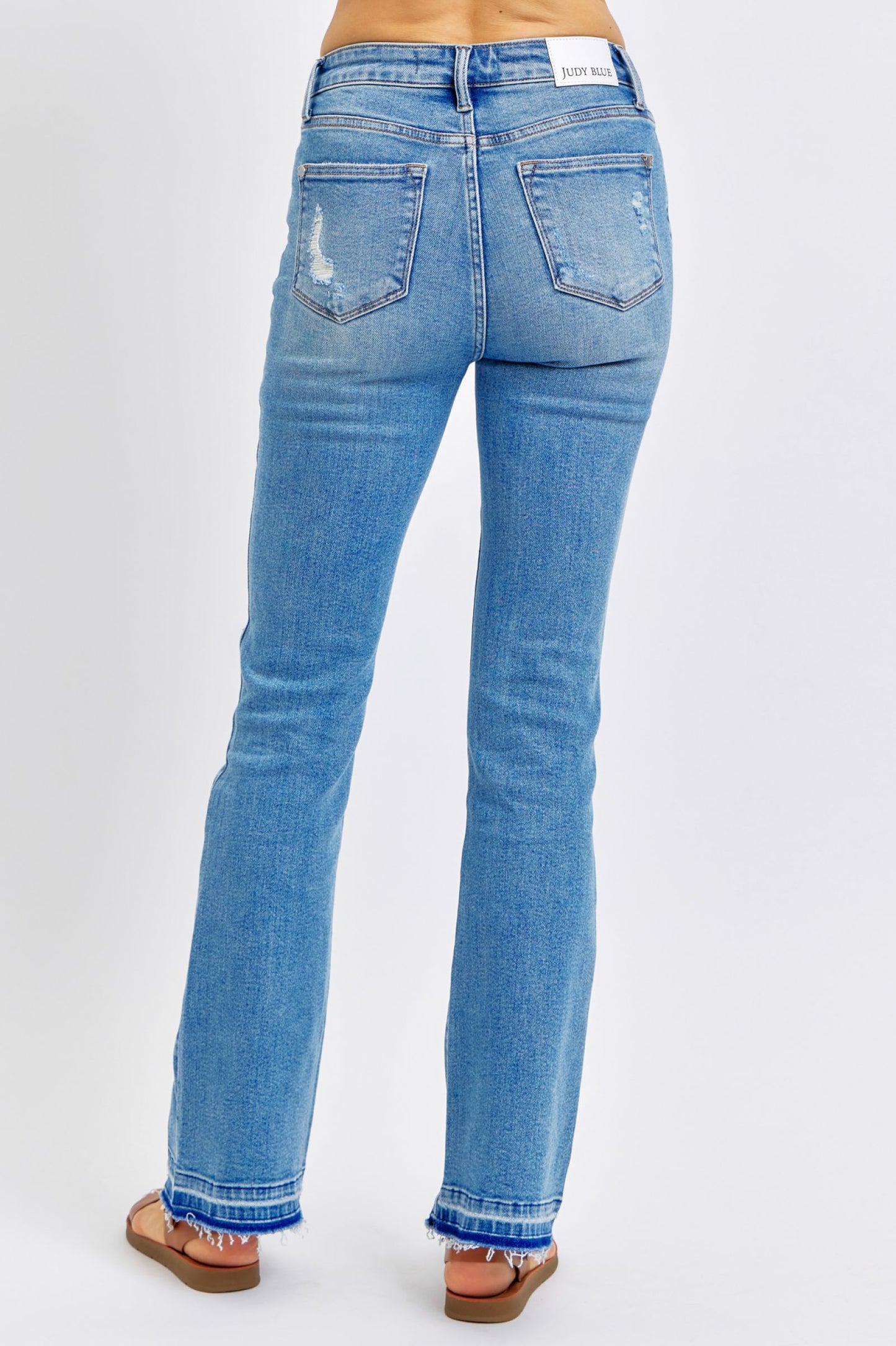 Judy Blue Mid-Rise Distressed Bootcut