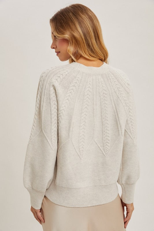 Oatmeal Cable Knit Sweater