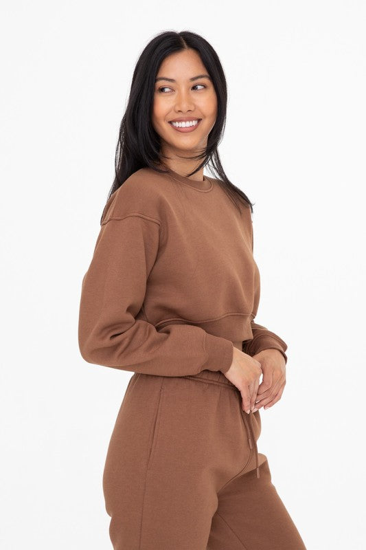 Cocoa Cropped Sweatshirt