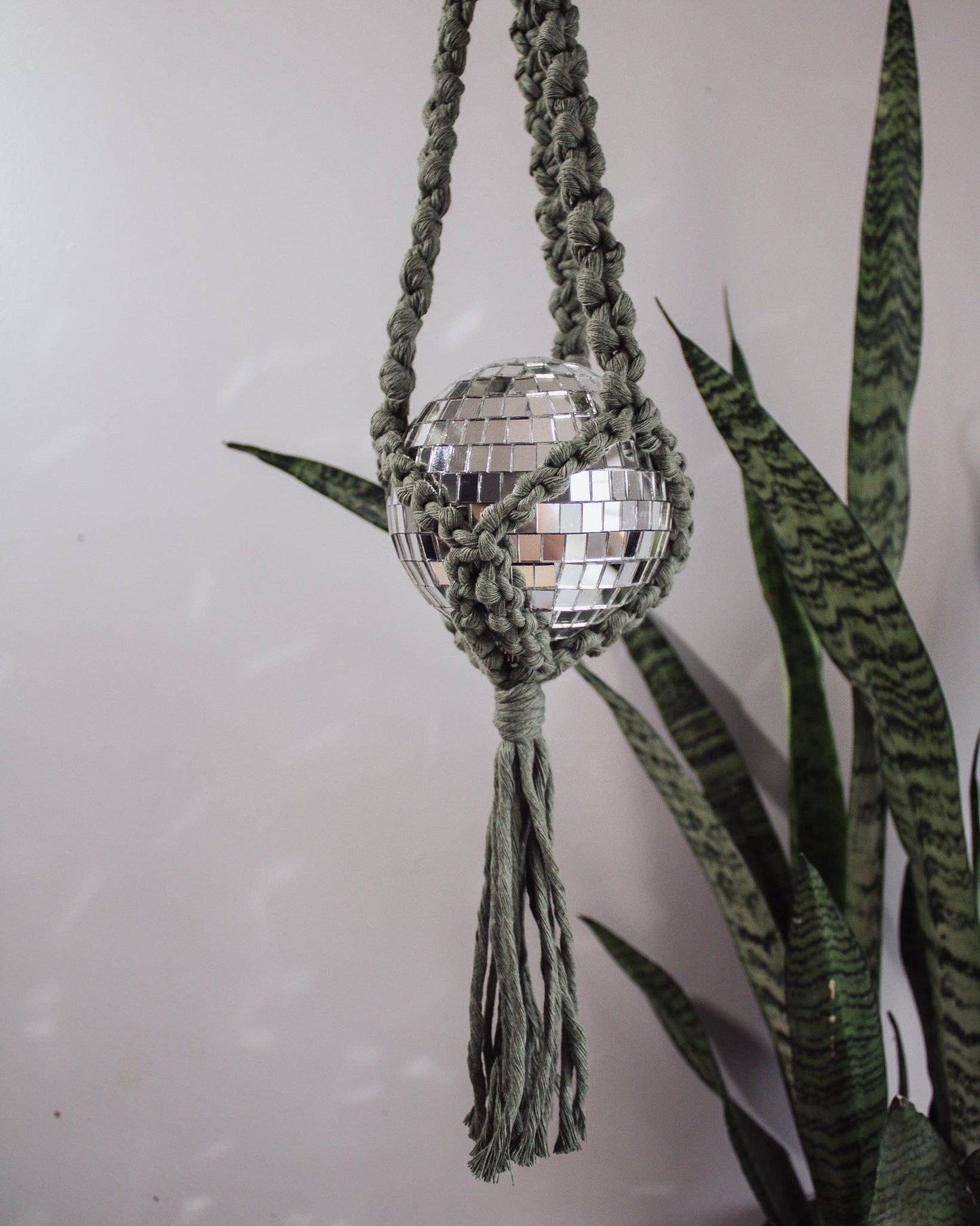 Disco Ball Macrame Hangers