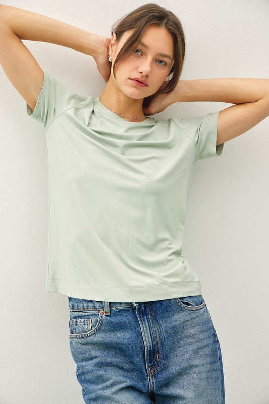Spring Sage Basic Flowy Tee