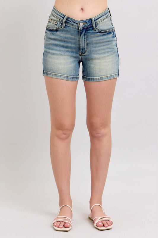 Judy Blue V-Front Vintage Wash Shorts