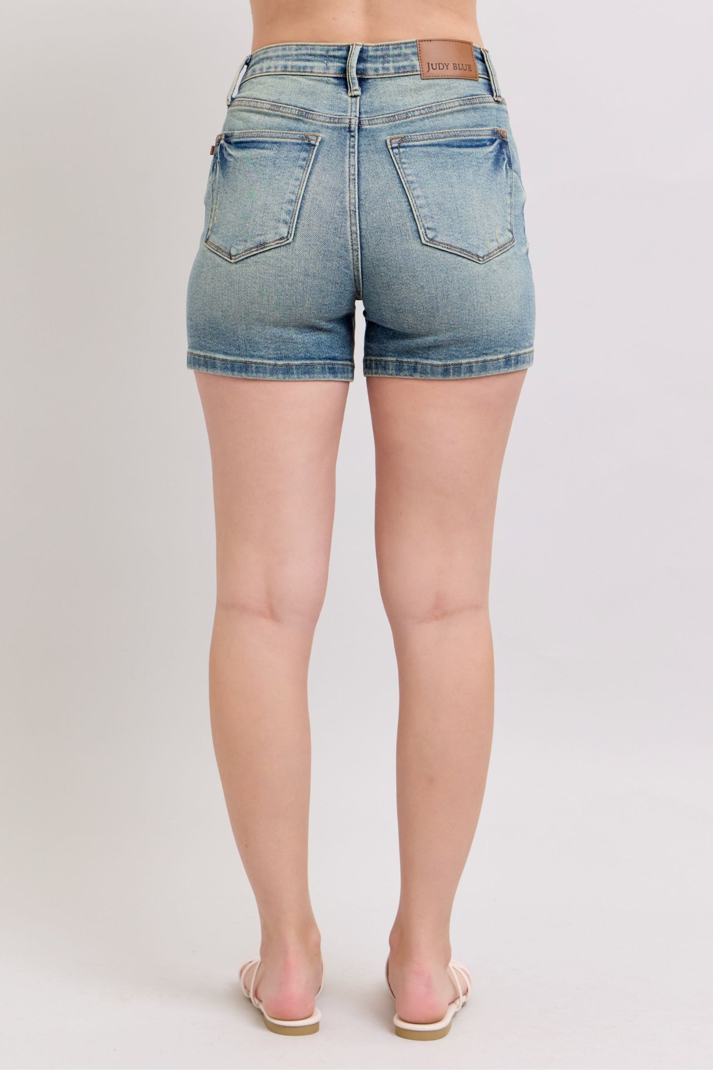 Judy Blue V-Front Vintage Wash Shorts