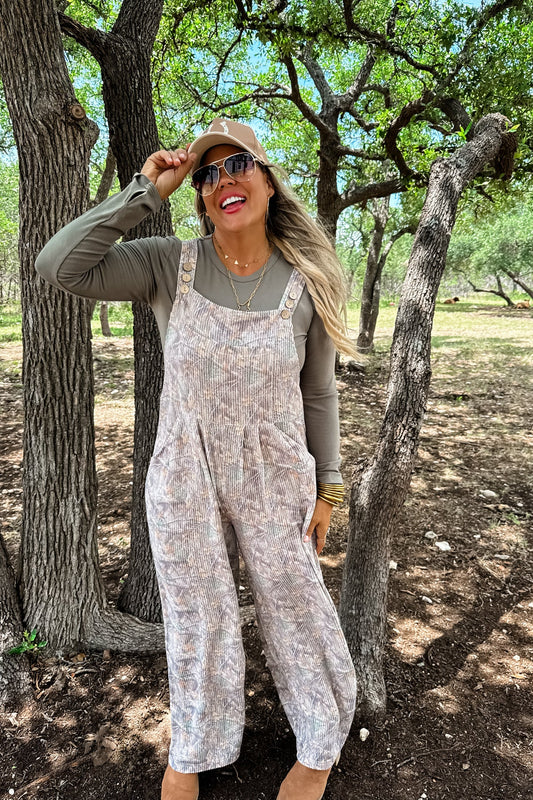 Camo Ribbed Jumpsuit