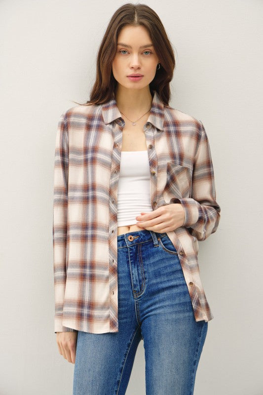 Autumn Plaid Button-Up