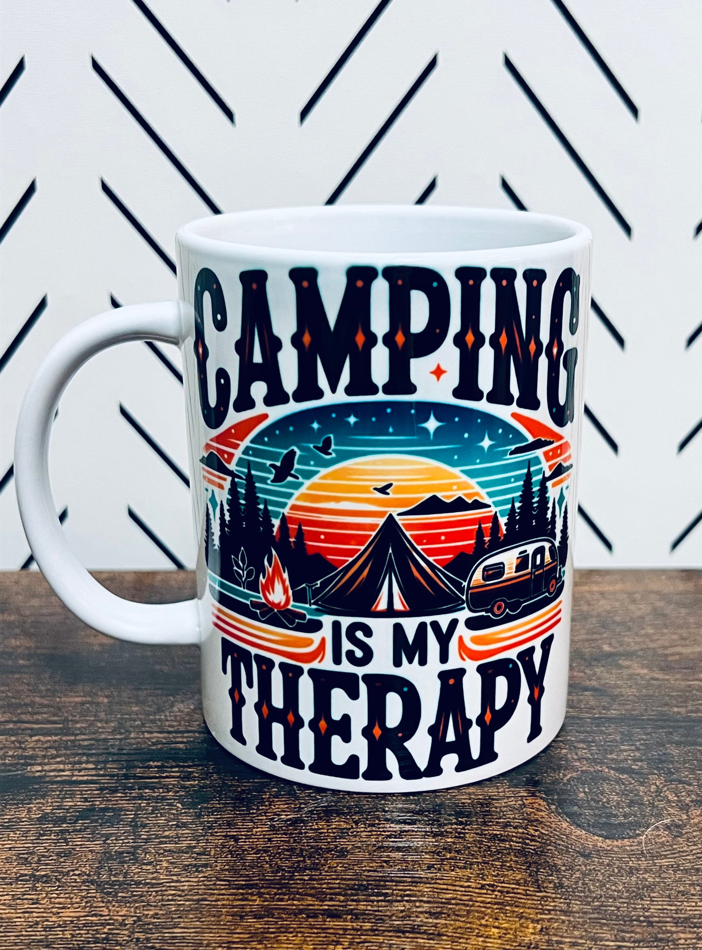 Camping Is My Therapy Mug