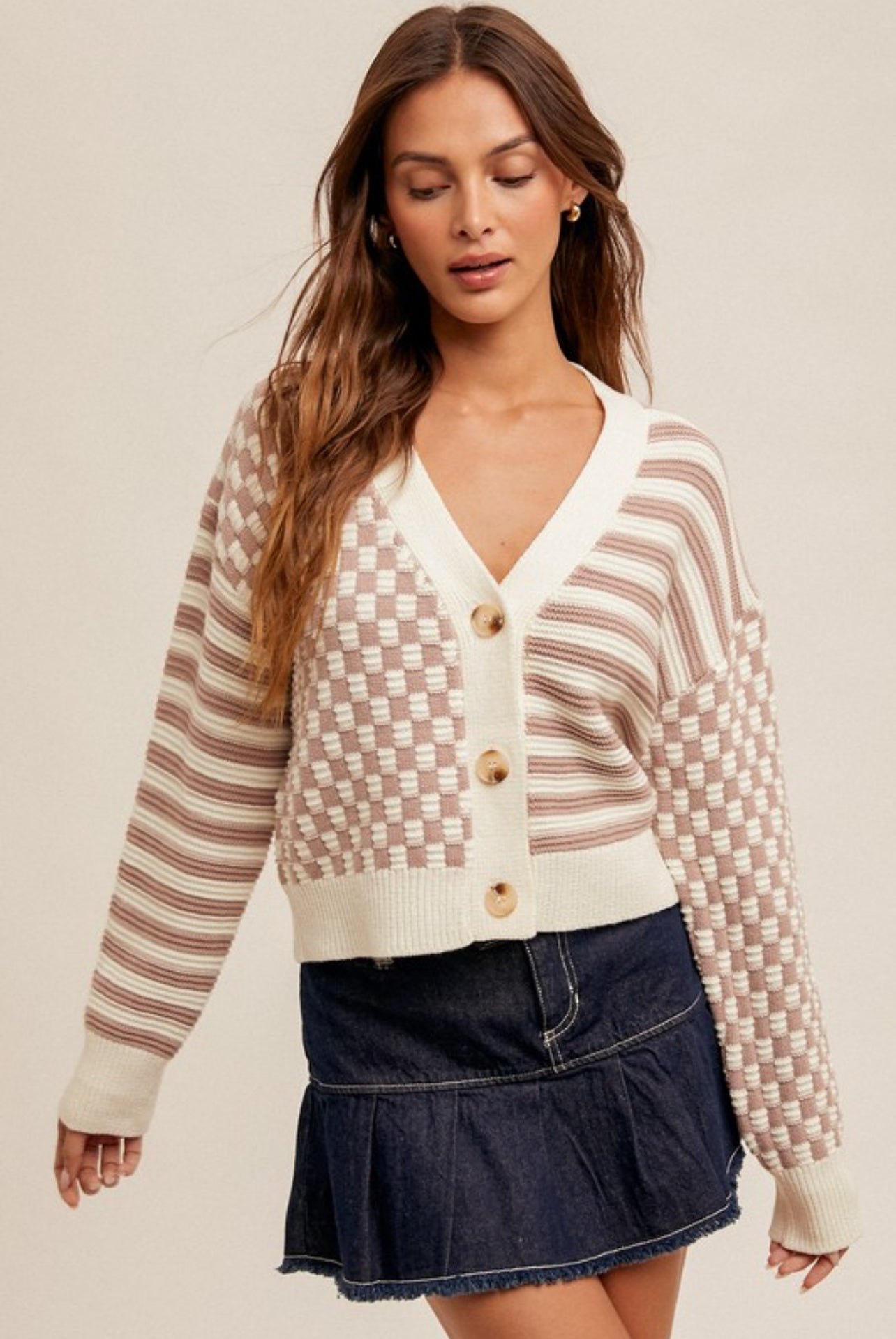 Stripe & Checker Sweater