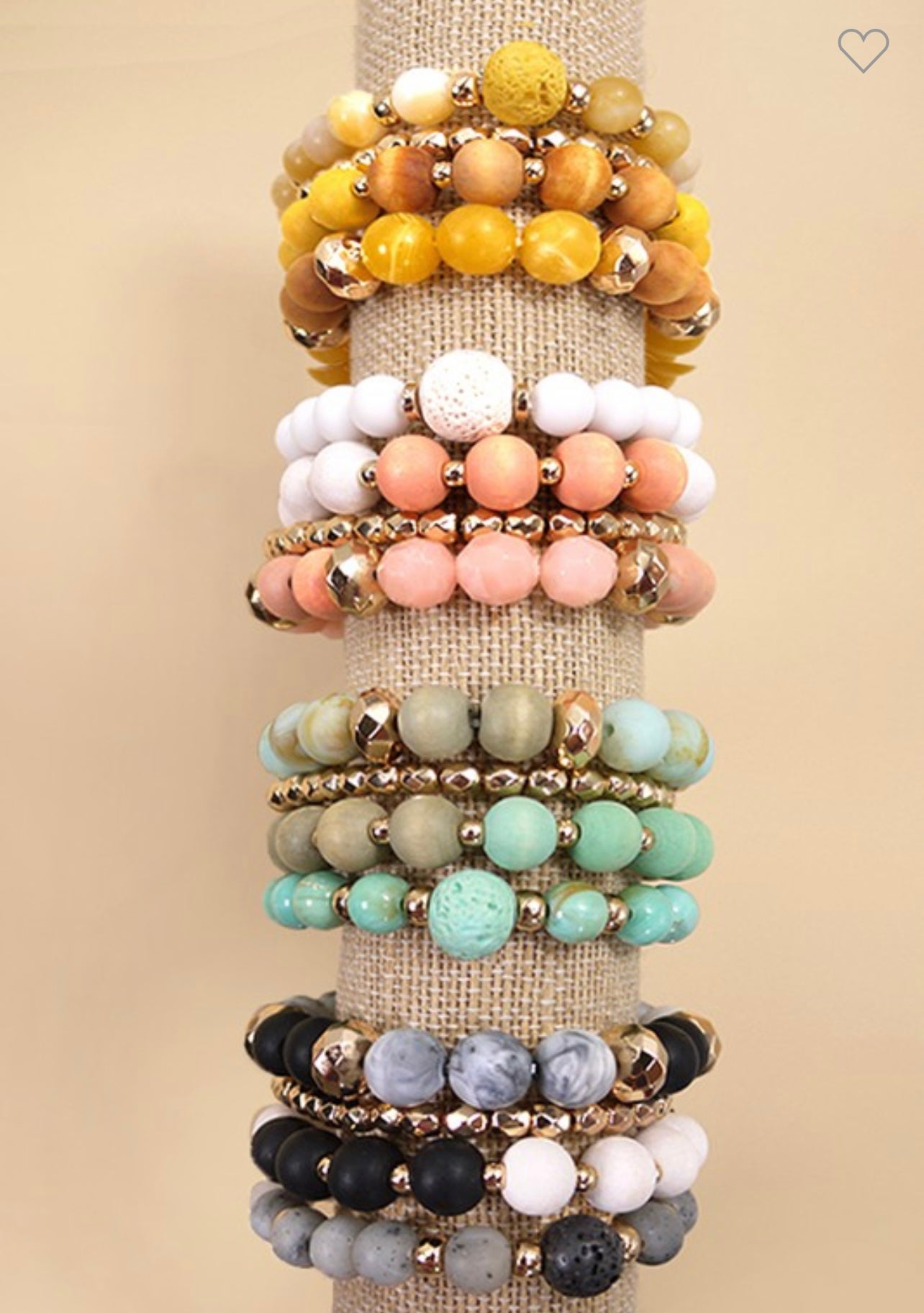 Wood/Glass Bead Bracelets