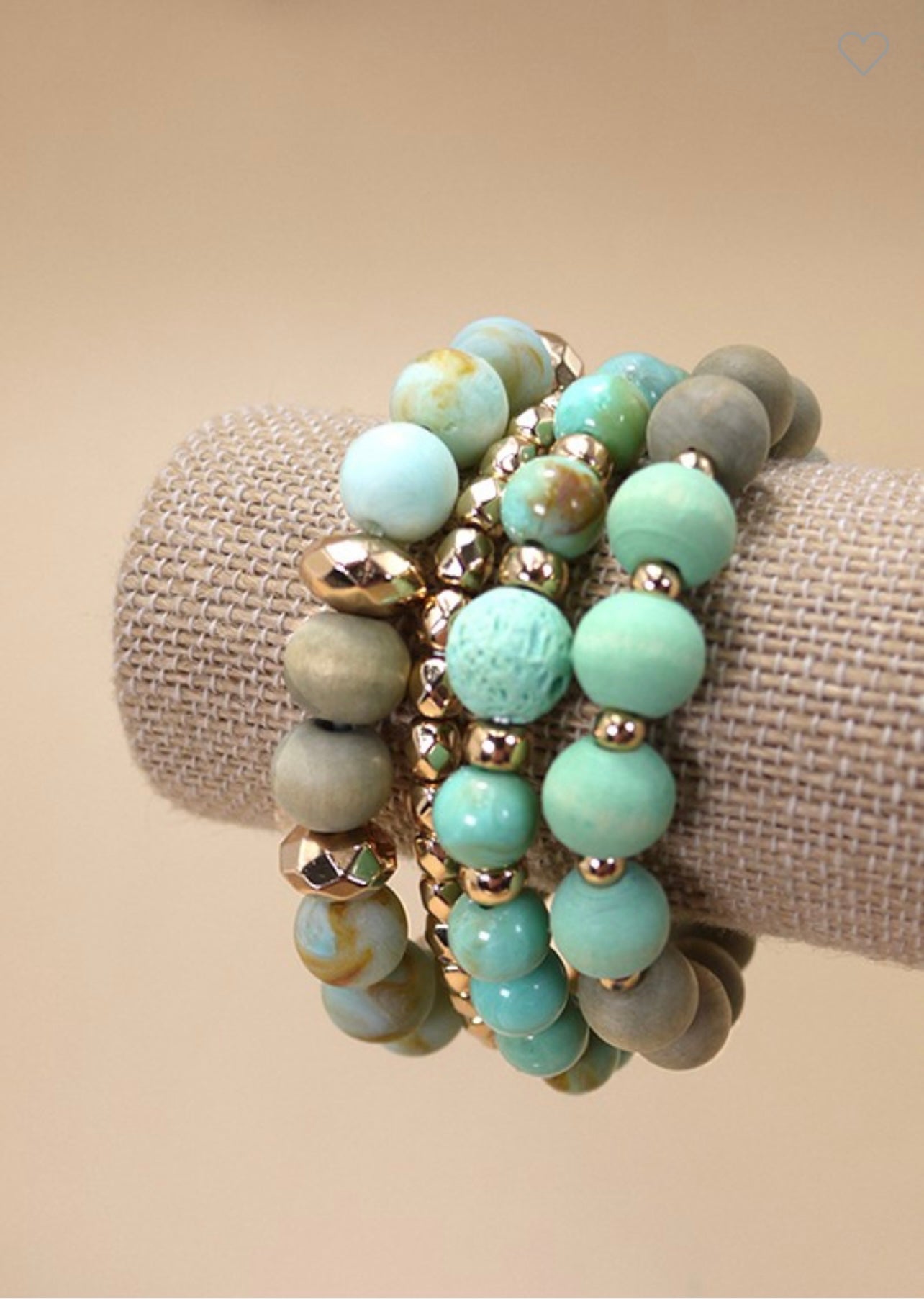 Wood/Glass Bead Bracelets