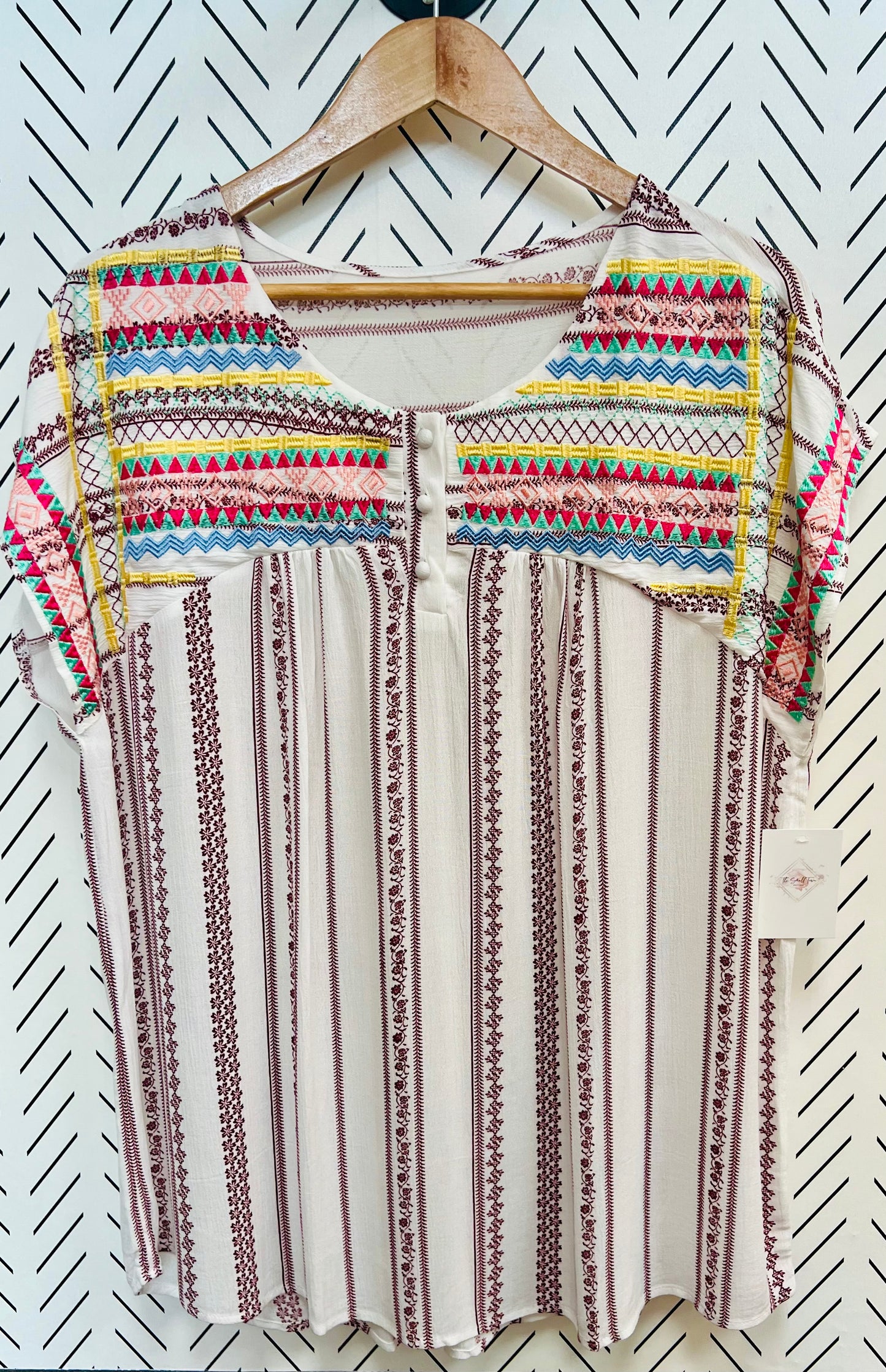 Multicolored Boho Blouse