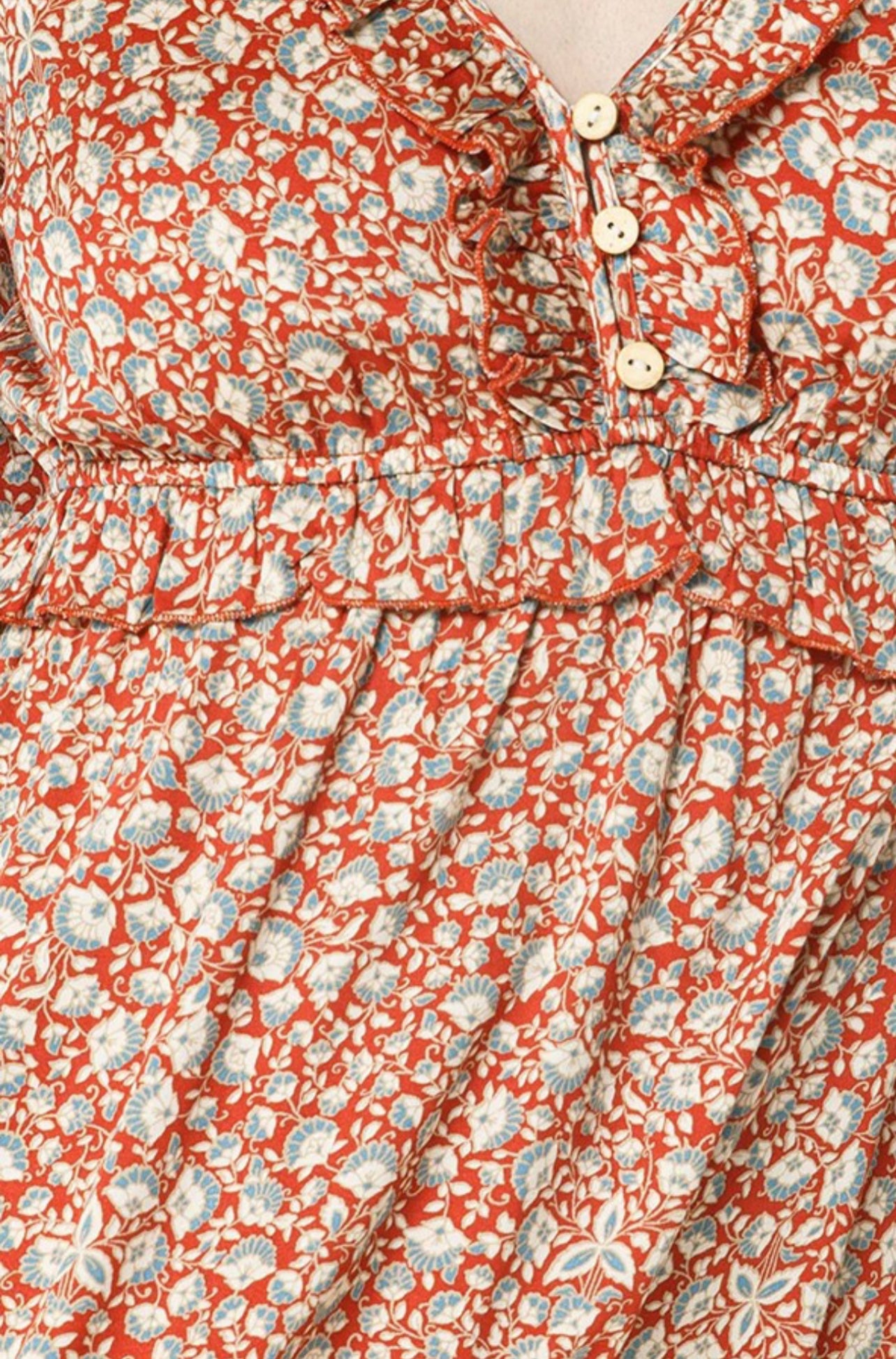 Rust Floral Dress