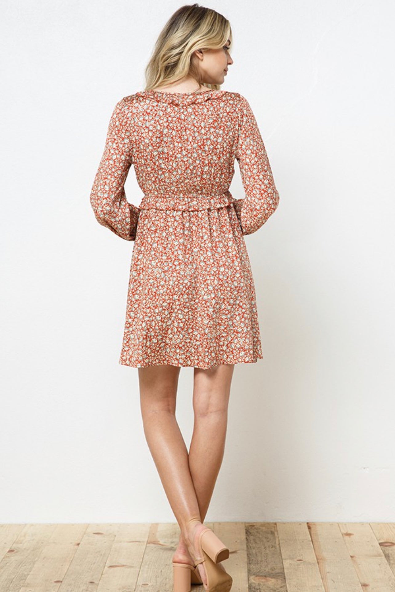 Rust Floral Dress