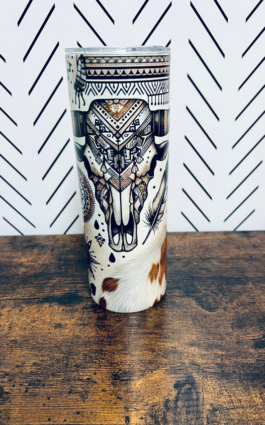 Boho Cow Skulls Tumbler