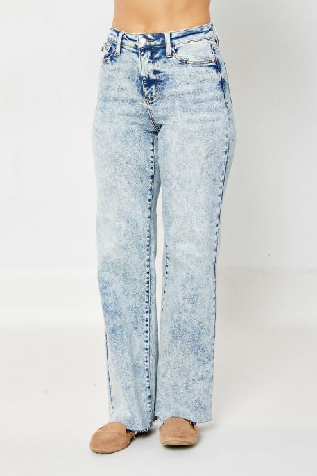 Judy Blue Mineral Wash Wide Leg Jeans