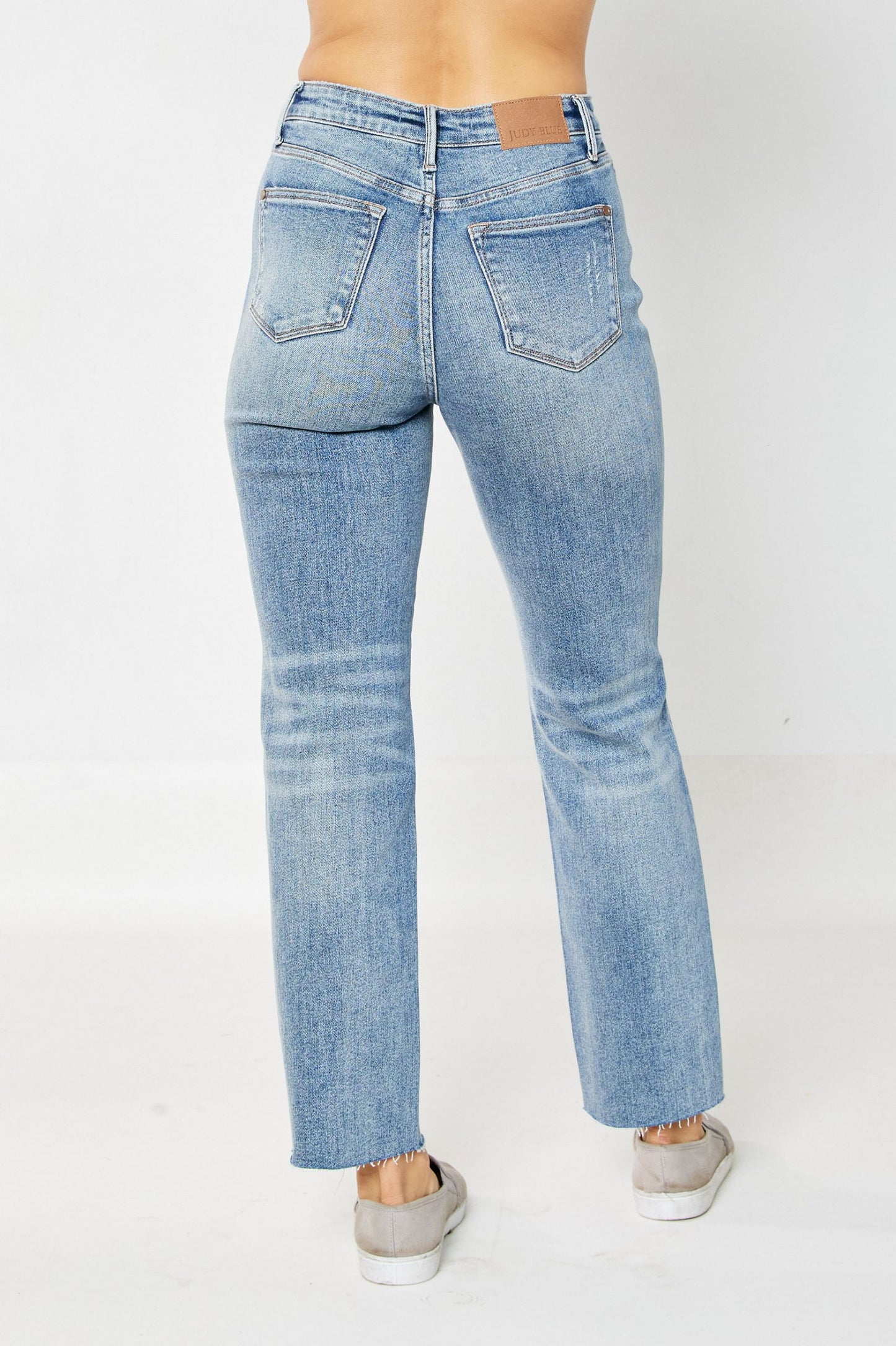 Judy Blue Rigid Magic Destroyed Straight Jeans